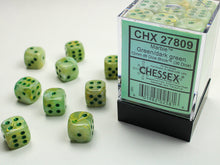 Load image into Gallery viewer, Chessex D6 Marble 12mm d6 Green/dark green Dice Block
