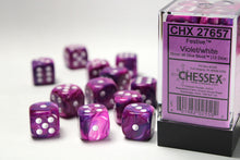 Load image into Gallery viewer, Chessex D6 Festive 16mm d6 Violet/white Dice Block
