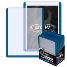 Load image into Gallery viewer, BCW Toploader Card Holder Border Blue (3&quot; x 4&quot;) (25 Holders Per Pack)
