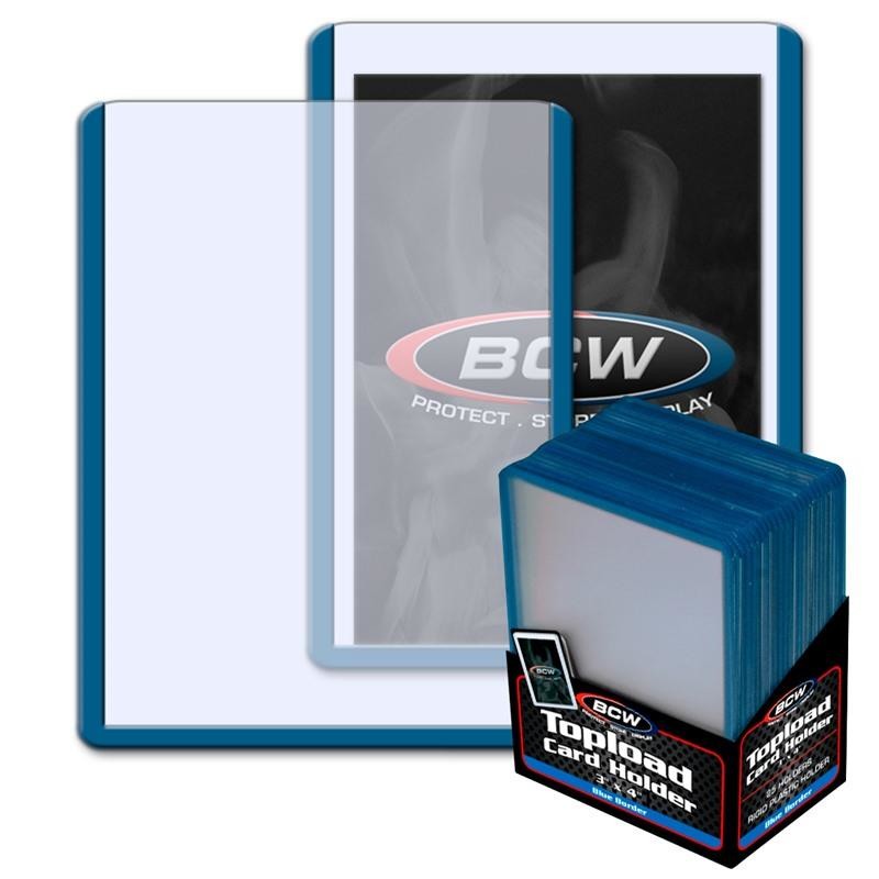 BCW Toploader Card Holder Border Blue (3