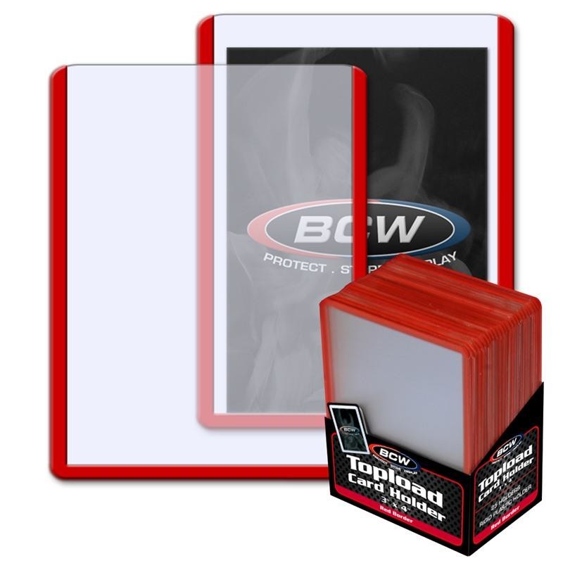BCW Toploader Card Holder Border Red (3