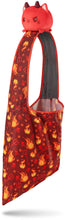 Load image into Gallery viewer, Tee Turtle - Plushie Tote Bag - Dark Red Tabletop Gaming Tote Bag and Red Dragon Plushie
