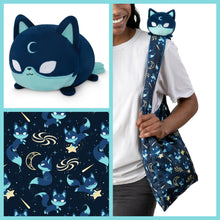 Load image into Gallery viewer, Tee Turtle - Plushie Tote Bag - Dark Blue Moon Foxes Tote Bag and Dark Blue Moon Fox Plushie
