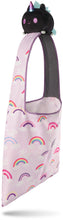 Load image into Gallery viewer, Tee Turtle - Plushie Tote Bag - Pink Rainbows Tote Bag and Black Unicorn Plushie
