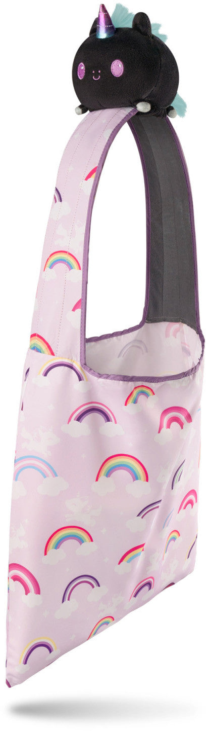 Tee Turtle - Plushie Tote Bag - Pink Rainbows Tote Bag and Black Unicorn Plushie