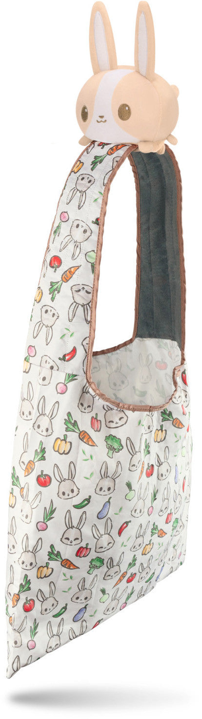 Tee Turtle - Plushie Tote Bag - Light Brown Bunnies & Veggies Tote Bag and Light Brown Bunny Plushie.