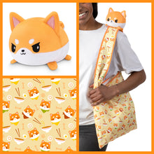 Load image into Gallery viewer, Tee Turtle - Plushie Tote Bag - Orange Ramen Tote Bag and Orange Shiba Inu Plushie
