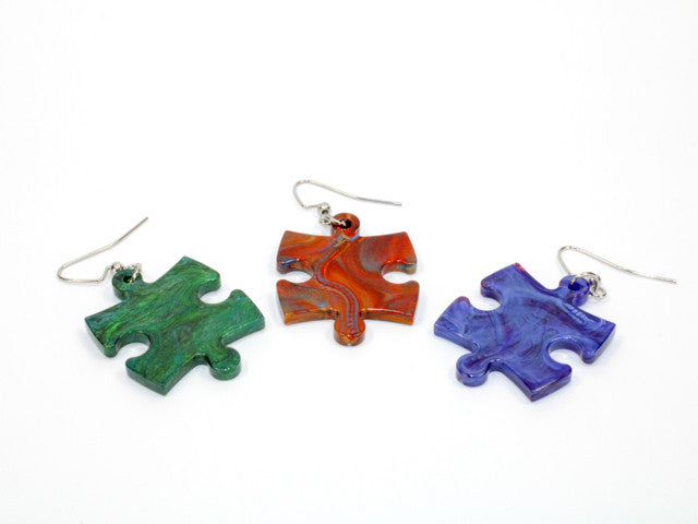 Chessex Earrings Scarab Puzzle Piece Pair