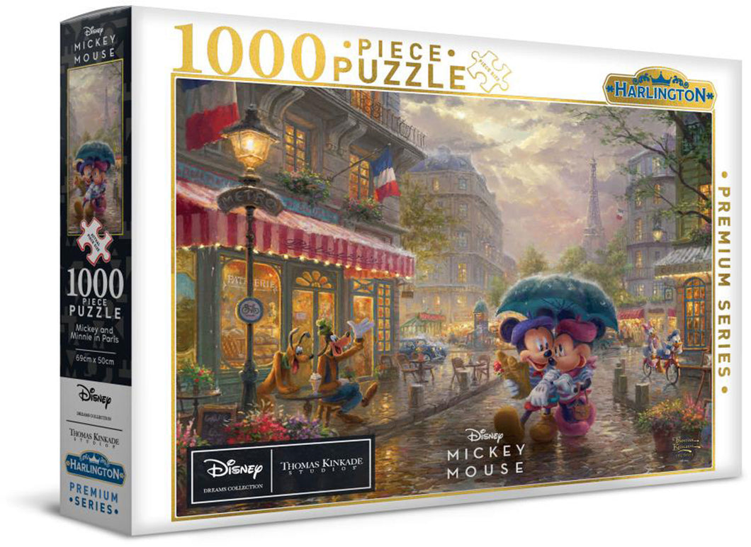 Harlington Thomas Kinkade PQ Disney Mickey Minnie Paris 1000 Piece Puzzle