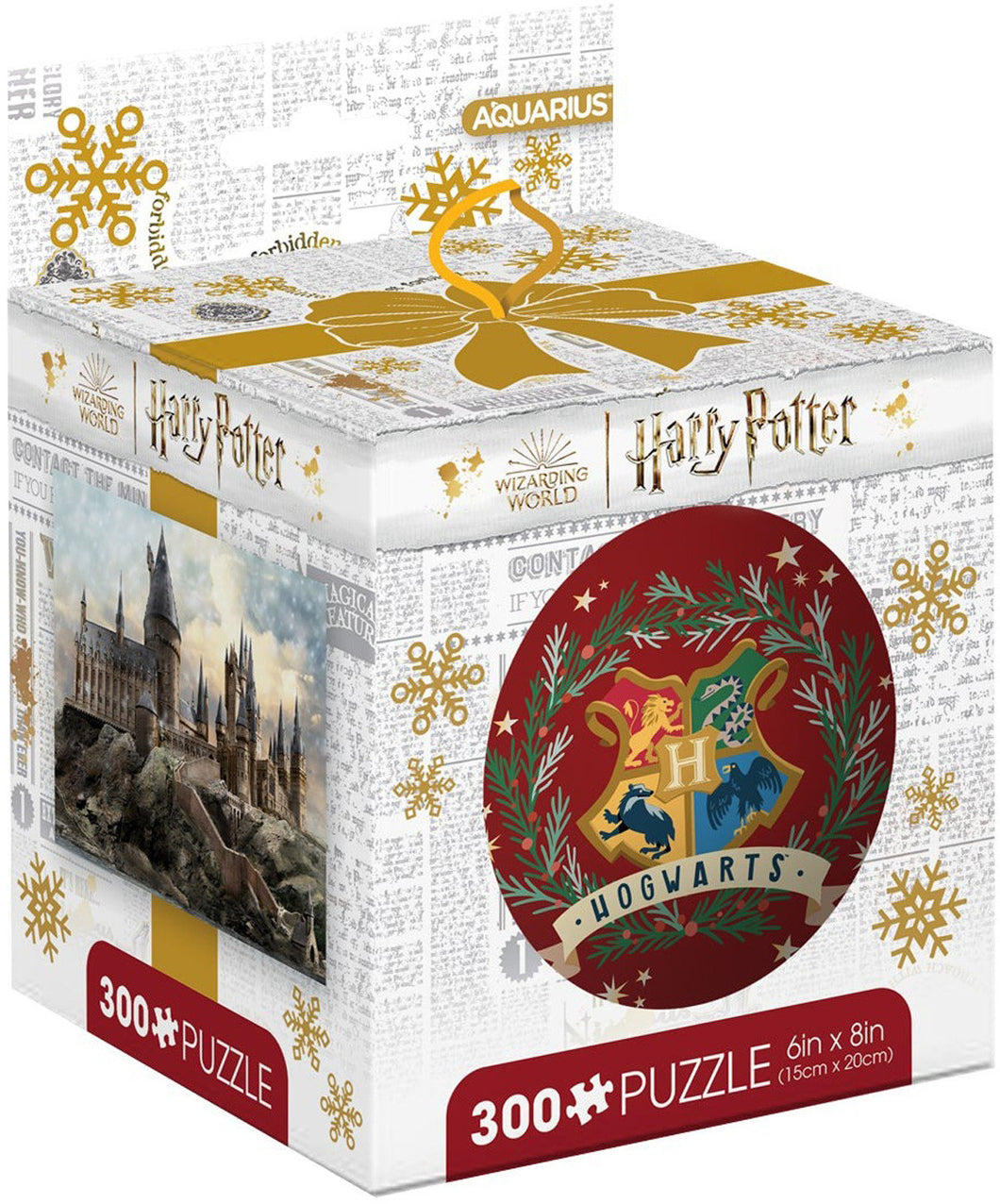 Aquarius Puzzle Harry Potter Hogwarts Christmas in Tin Globe Puzzle 300 pieces