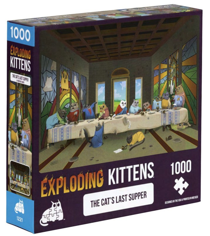 Exploding Kittens Puzzle Cats Last Supper 1,000 pieces