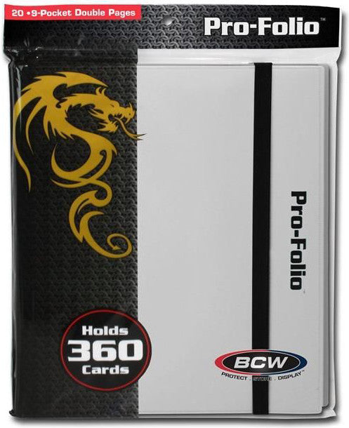 BCW Pro Folio Binder 9 Pocket White