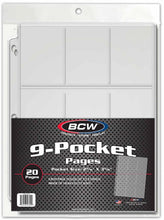Load image into Gallery viewer, BCW 9 Pocket Pages (20 Pages Per Pack)
