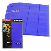 Load image into Gallery viewer, BCW Pro Pages 9 Pocket Pages Side Loading Blue (10 Pages Per Pack)
