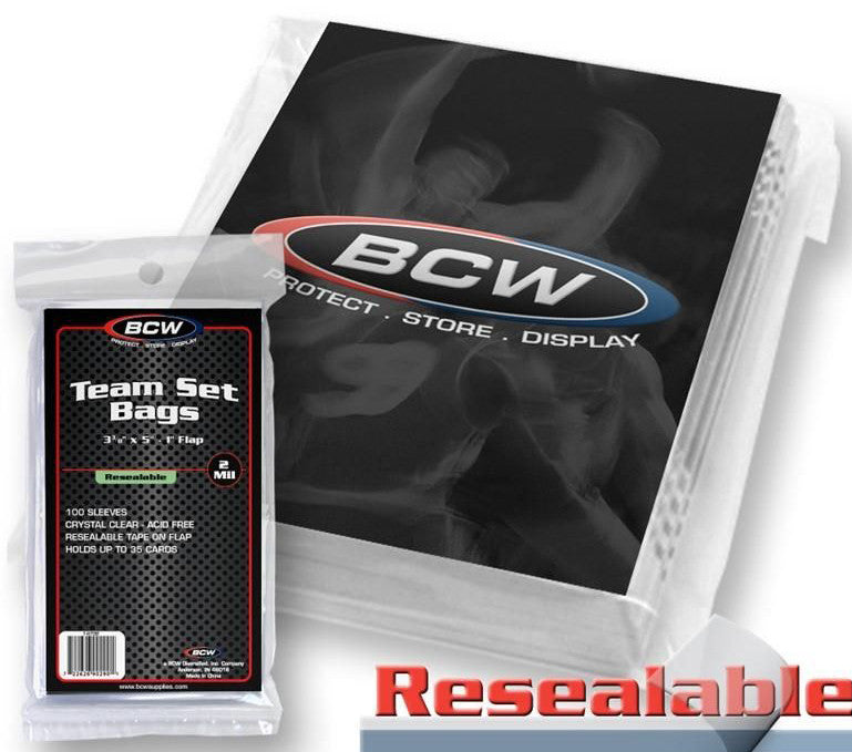 BCW Team Set Card Bags Resealable (3