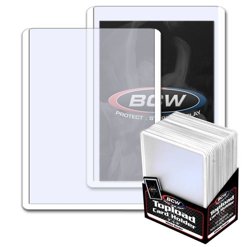 BCW Toploader Card Holder Border White (3