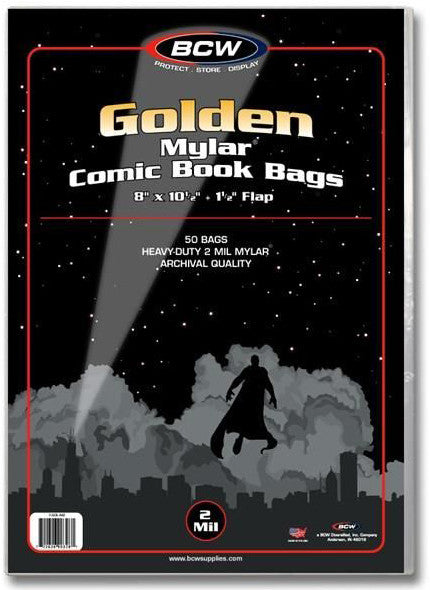 BCW Comic Book Mylar Bags Golden Comics 2 MIL Mylar (8