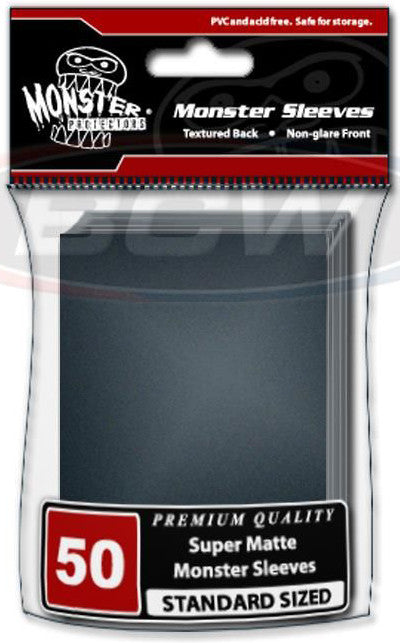 BCW Monster Deck Protectors Standard Matte Black (50 Sleeves Per Pack)