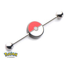 Load image into Gallery viewer, Pokemon Earrings Pokeball Barbell 14G 1 3/8&#39;
