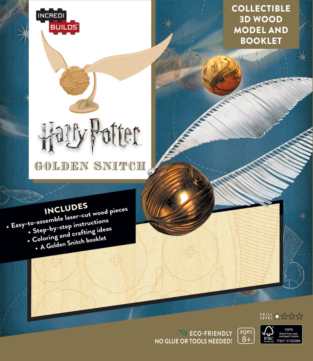 Incredibuilds Harry Potter Golden Snitch 3D Wood Model and Booklet