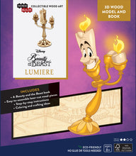 Load image into Gallery viewer, Incredibuilds Disney Beauty and the Beast Lumiere 3D Wood Model and Book
