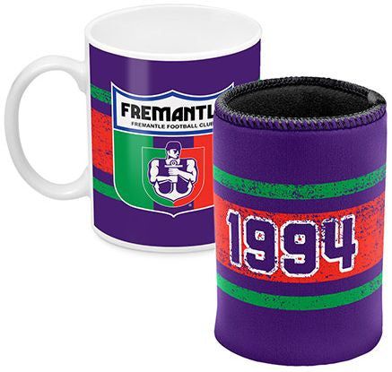 AFL Coffee Mug and Can Cooler Gift Pack Fremantle Dockers