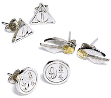 Load image into Gallery viewer, Harry Potter Earrings Stud Earring Set (Deathly Hallows/Golden Snitch/Platform)
