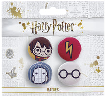 Load image into Gallery viewer, Harry Potter Chibi Button Badge Set 1 (Harry/Hedwig)
