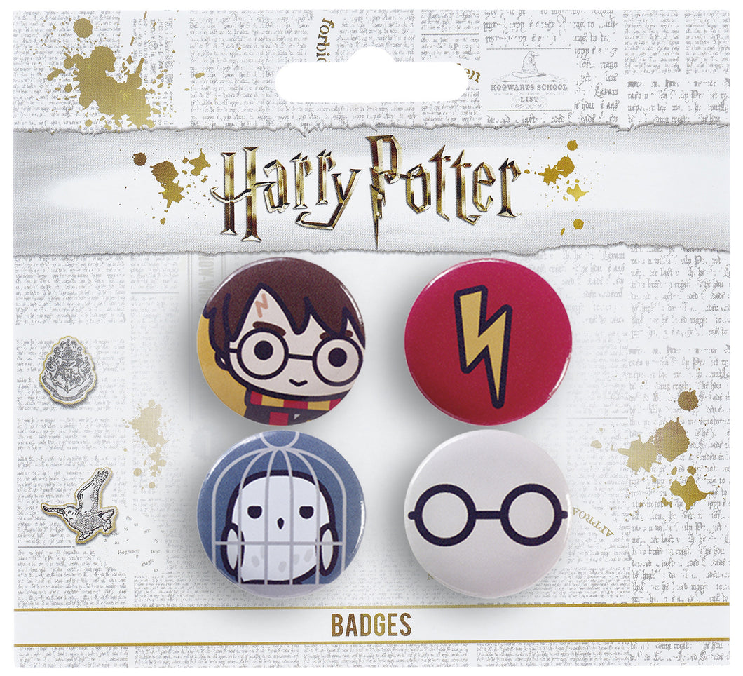 Harry Potter Chibi Button Badge Set 1 (Harry/Hedwig)