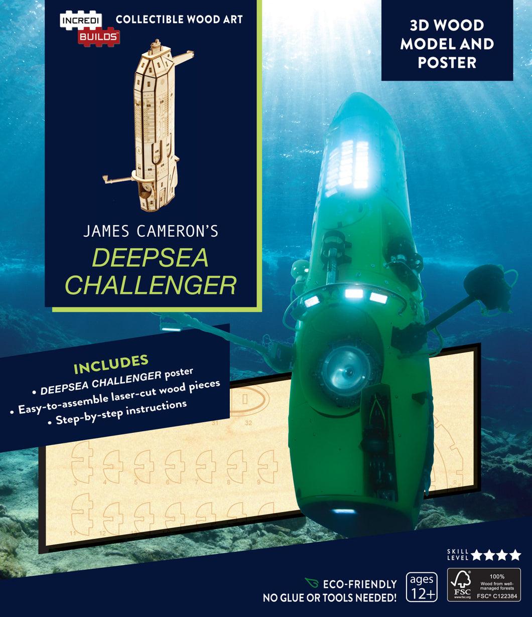Incredibuilds James Cameron Deepsea Challenger 3D Wood Model and Poster