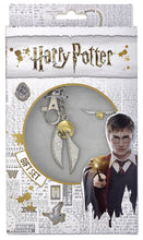 Load image into Gallery viewer, Harry Potter Keyring and Pin Badge Set Golden Snitch
