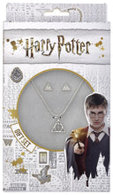 Load image into Gallery viewer, Harry Potter Necklace and Stud Earring Set Deathly Hallows
