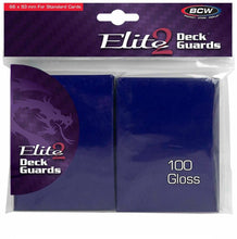 Load image into Gallery viewer, BCW Deck Protectors Standard Elite2 Glossy Blue (66mm x 93mm) (100 Sleeves Per Pack)

