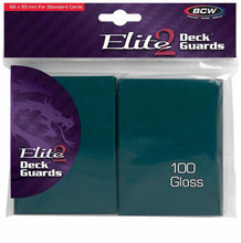 Load image into Gallery viewer, BCW Deck Protectors Standard Elite2 Glossy Teal (66mm x 93mm) (100 Sleeves Per Pack)
