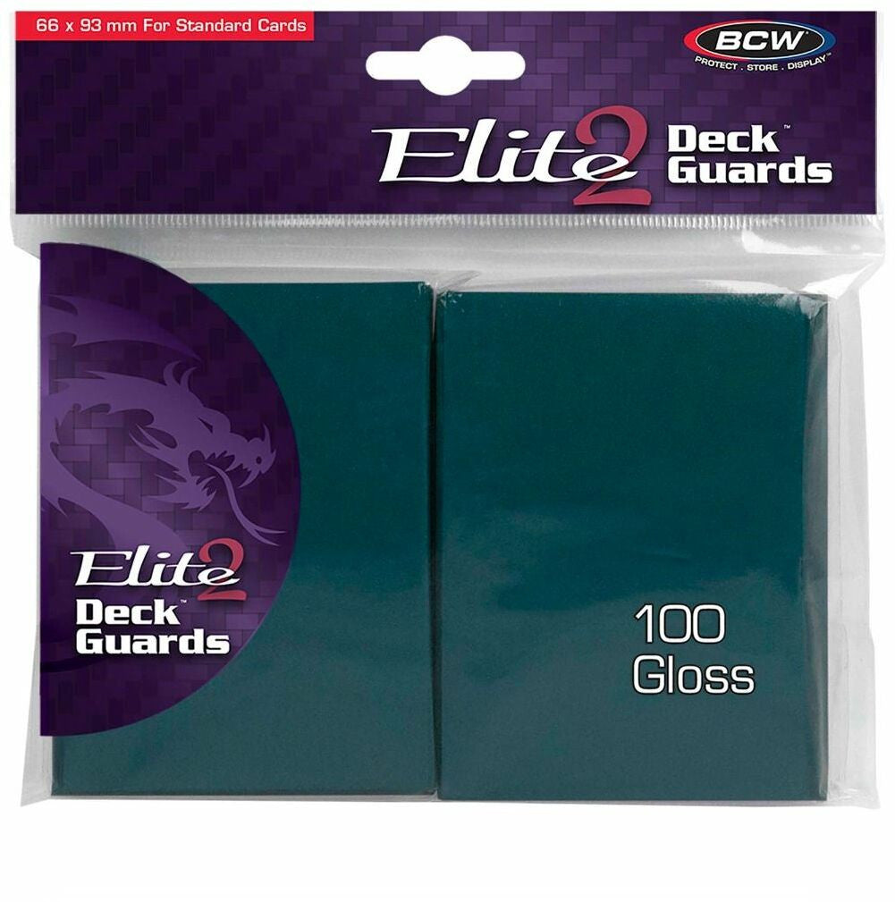 BCW Deck Protectors Standard Elite2 Glossy Teal (66mm x 93mm) (100 Sleeves Per Pack)