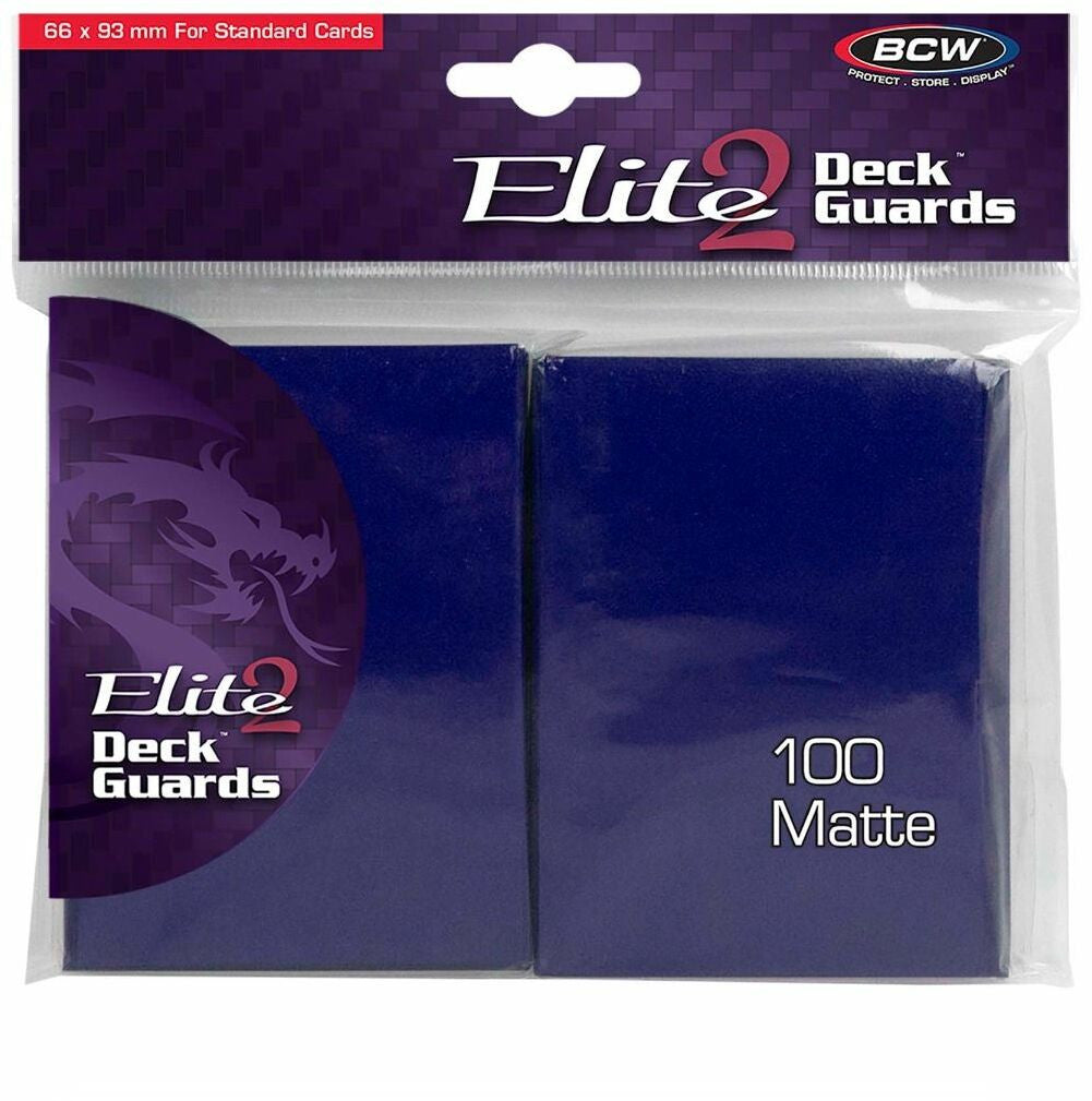 BCW Deck Protectors Standard Elite2 Matte Blue (66mm x 93mm) (100 Sleeves Per Pack)