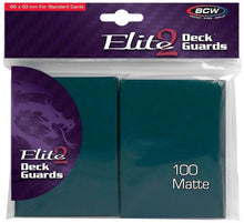 Load image into Gallery viewer, BCW Deck Protectors Standard Elite2 Matte Teal (66mm x 93mm) (100 Sleeves Per Pack)
