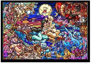 Tenyo Puzzle Disney Aladdin Story Stained Glass Puzzle 500 pieces