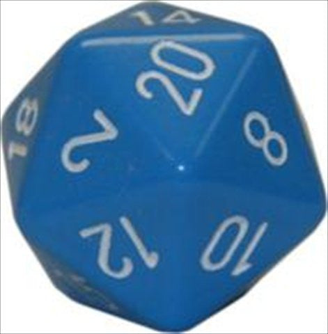 D20 Dice Opaque 34mm Light Blue/White