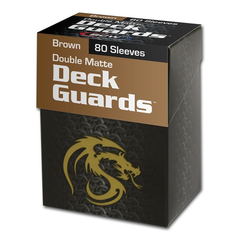 BCW Deck Guards Box and Deck Protectors Standard Matte Brown (80 Sleeves)