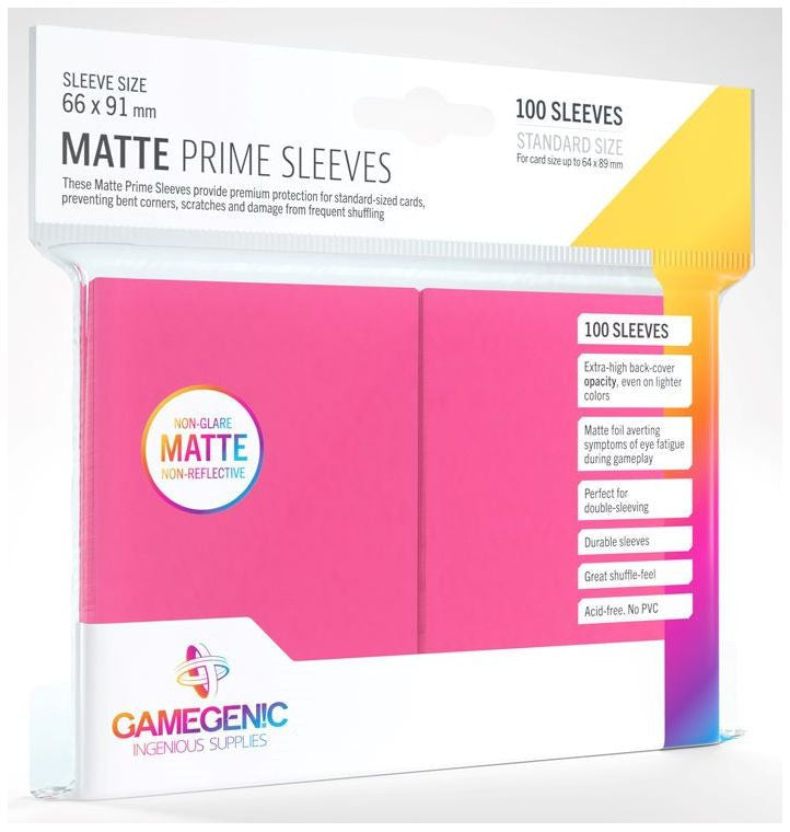 Gamegenic Matte Prime Card Sleeves Pink (66mm x 91mm) (100 Sleeves Per Pack)