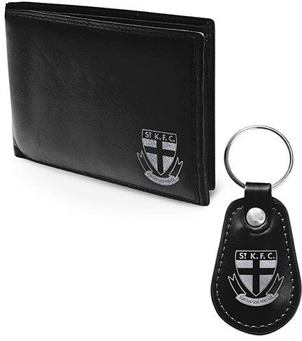 AFL Leather Wallet and Keyring Pack St Kilda Saints