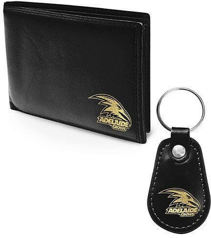 AFL Leather Wallet and Keyring Pack Adelaide Crows