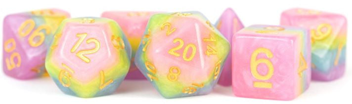 MDG Resin Pastel Fairy Dice Set 16mm Polyhedral