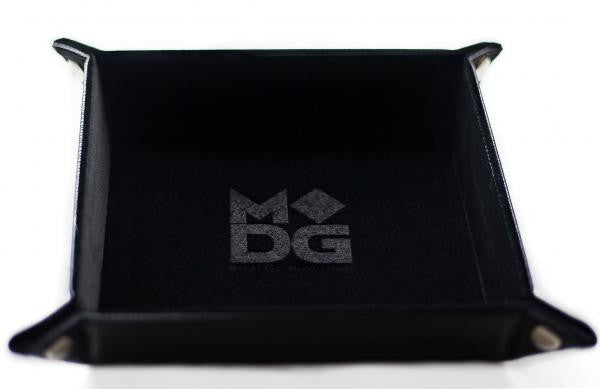 MDG Velvet Folding Dice Tray - Black (10