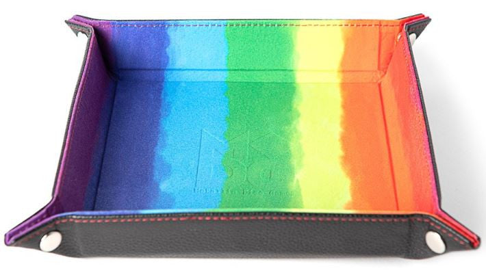 MDG Velvet Folding Dice Tray - Watercolour Rainbox (10