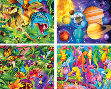 Load image into Gallery viewer, Masterpieces Puzzle 4 Pack Glow in the Dark Blue Puzzle 100 pieces

