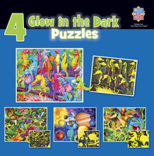Load image into Gallery viewer, Masterpieces Puzzle 4 Pack Glow in the Dark Blue Puzzle 100 pieces
