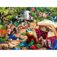 Load image into Gallery viewer, Masterpieces Puzzle Campside Campsite Trouble EZ Grip Puzzle 300 pieces
