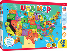 Load image into Gallery viewer, Masterpieces Puzzle Educational USA Map with State Pieces Puzzle 60 pieces
